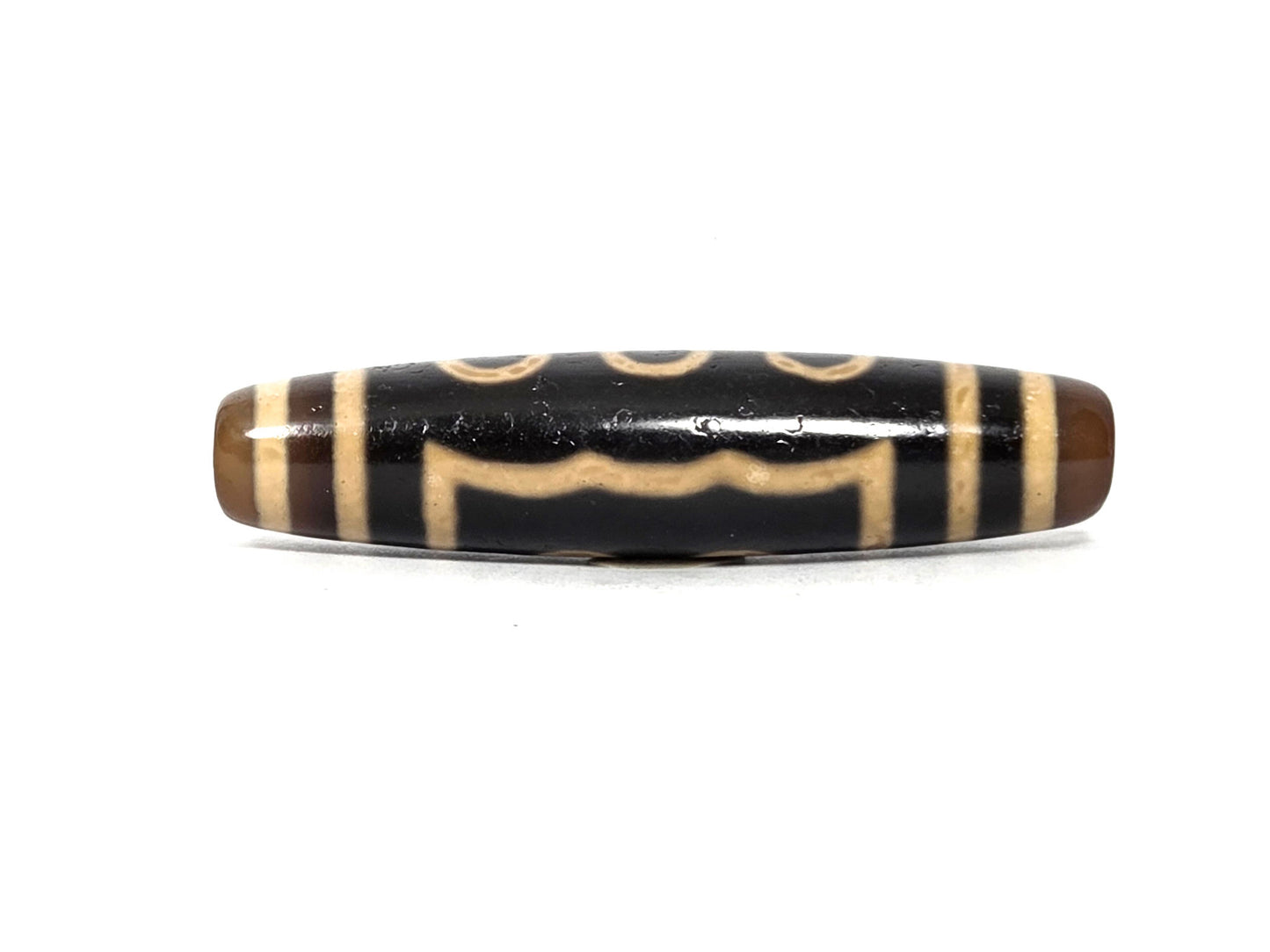 N-090126-5E2 new five eye dzi pitch-black agate wave band bracket side face unretouche