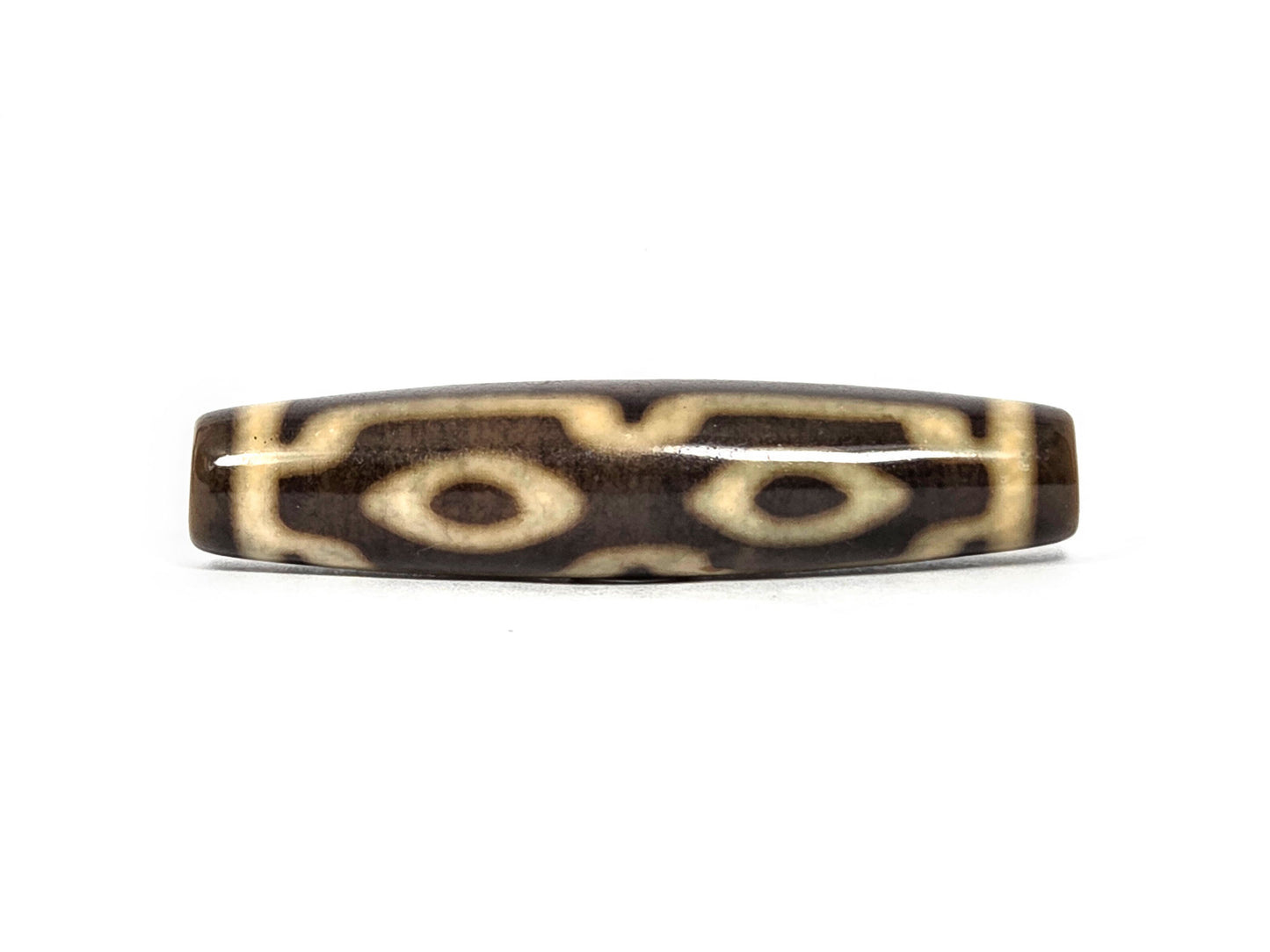N-083126-4EV2 new four eye variant dzi reverse eye face two almond eyes dark warm brown agate unretouched