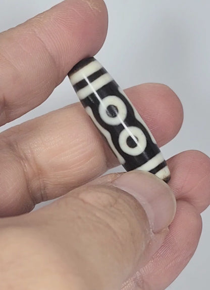 Antique Four Eye & Earth Gate Motif Dzi (Ant-TiD-FoEEG-011325)