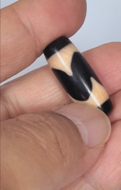 Antique Tibetan Tasso Motif Dzi Bead with Bloodspots (TiD-Ant-B-Tasso-092924) - Exquisite Bead!