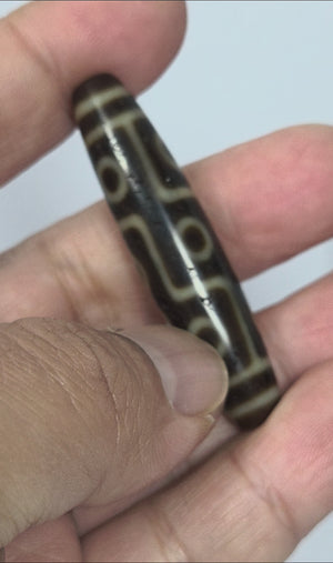 Antique Tibetan Dzi adorned with Nine Eye Motif (TiD-Ant-200-NE-122725)