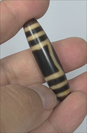 Antique Tibetan Dzi Bead featuring the Heaven & Earth Motif (TiD-Ant-200-HE-102225)