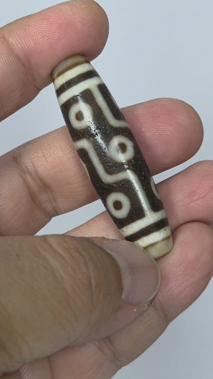 Ancient Nine Eye Tibetan Dzi Bead (092225) - Rare Item