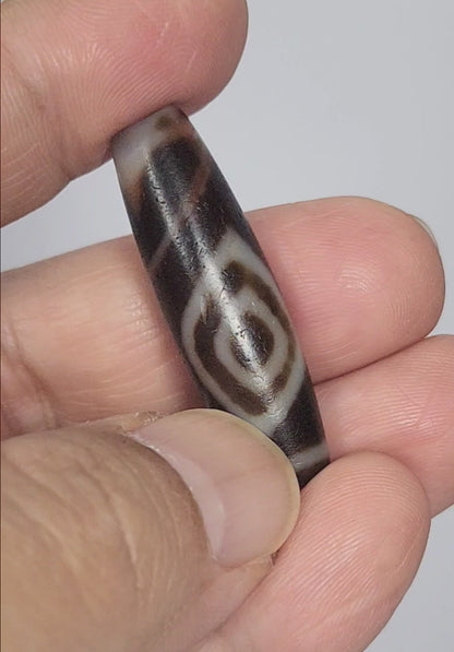 Antique Eye-In-Eye Heaven Gate Three Eye Motif Dzi (040925)