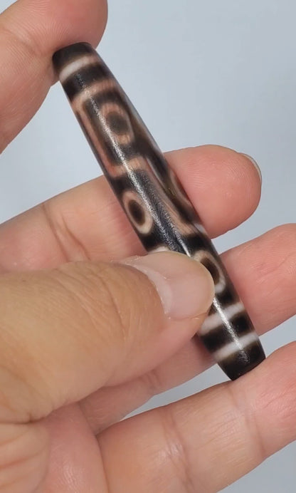 Antique Nine Eye Dzi with Bloodspots - Rare Large Dzi