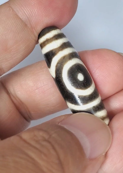 Ancient Double Heaven Gate Tibetan Dzi Bead (TiD-Anc-DHG-082325)