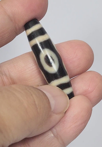 Ancient Tibeten Three Eye Motif Dzi Bead (Anc- Ti-ThE-051325) - Extremely Old