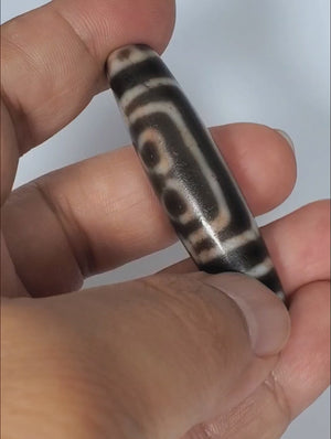 Ancient Five Eye Motif Tibetan Dzi Bead with Bloodspots (TiD-Anc-XB-FiE-092325)