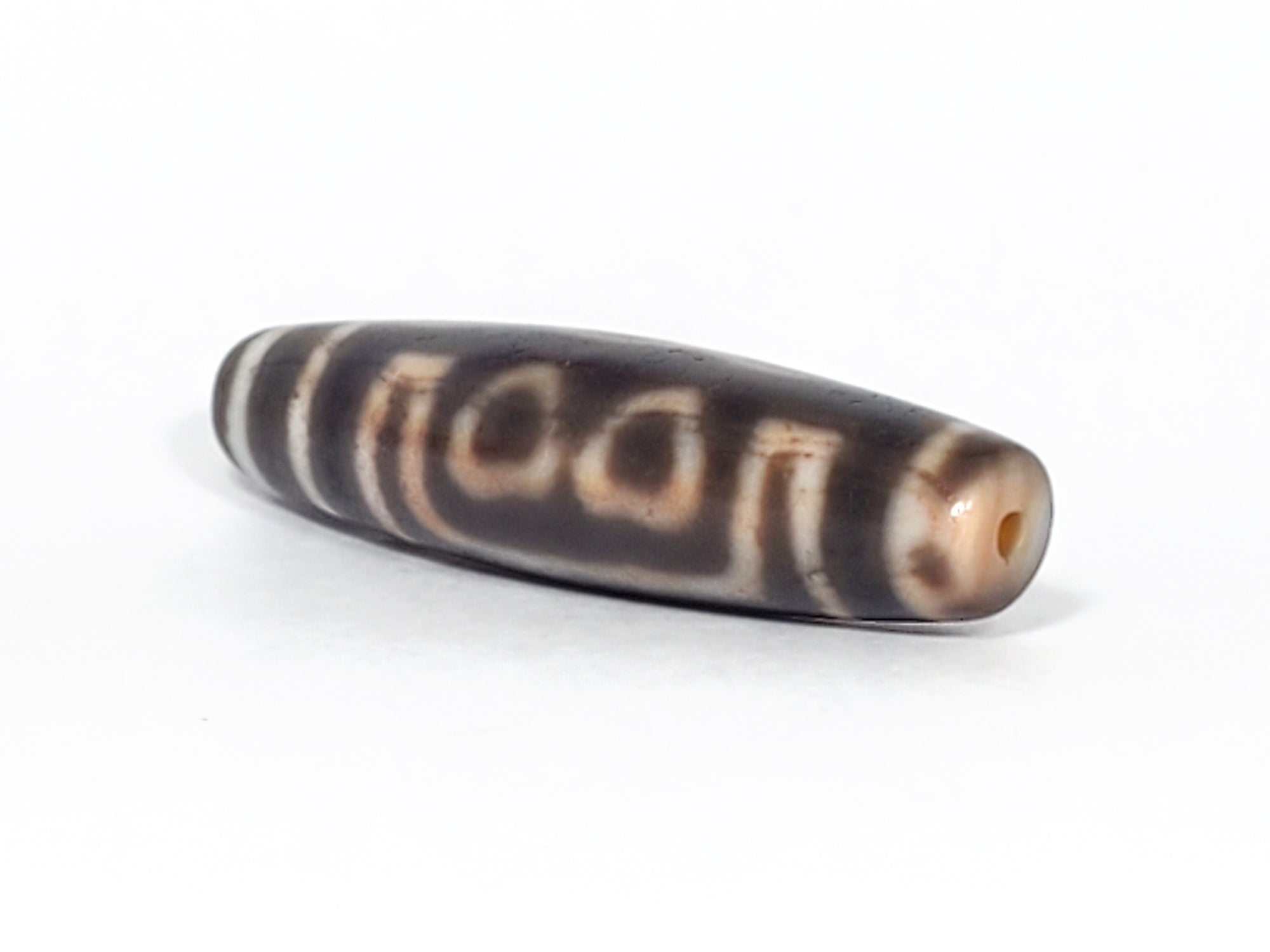 Ancient Five Eye Motif Tibetan Dzi Bead with Bloodspots (TiD-Anc-XB-FiE-092325)