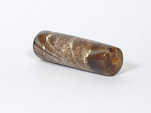 Antique Single Stripe Motif Dzi Bead - Natural Patina
