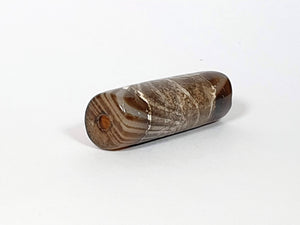 Antique Single Stripe Motif Dzi Bead - Natural Patina