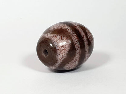 New Pair of Round Tiger Tooth Dzi Beads with Extreme Bloodspots