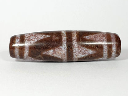 New Double Wave Motif Dzi Bead with Bloodspots