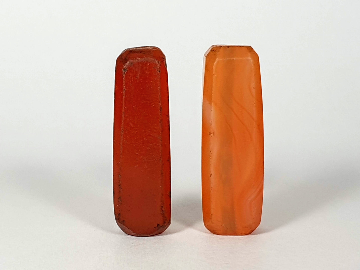 Pair of Ancient Carnelian Beads.  Museum grade.