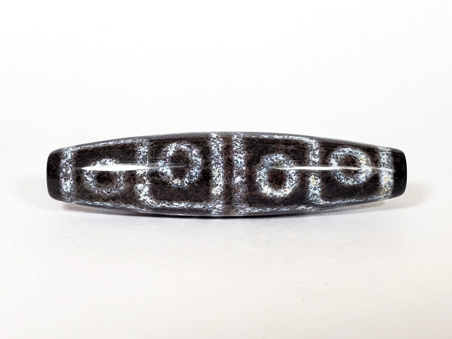 New Twelve Eye Motif Dzi Bead With Bloodspots (2)