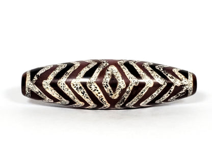 Antique Three Eye & Tiger Stripe Carnelian Motif Dzi Bead
