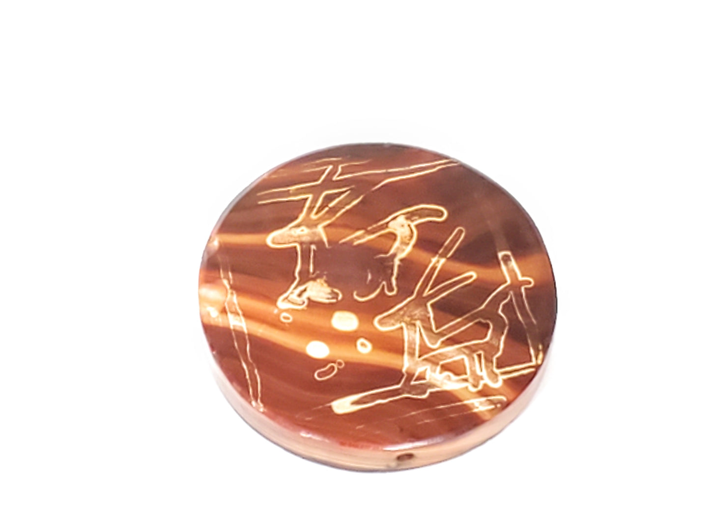 Antique Deer Motif Carnelian Disc