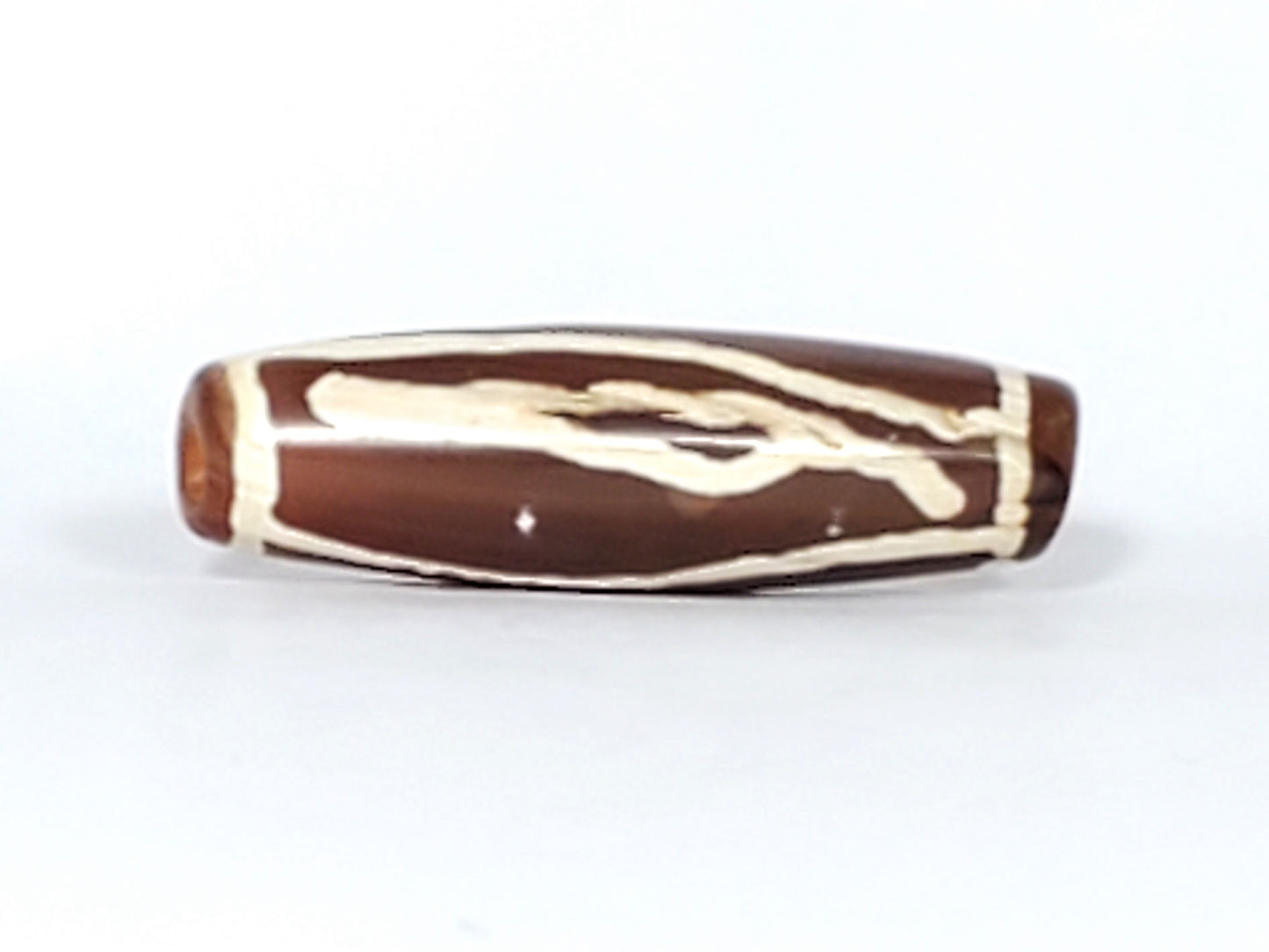 Antique Diamond Eye, Star, and Leaf Motif Carnelian Dzi (CZ018)