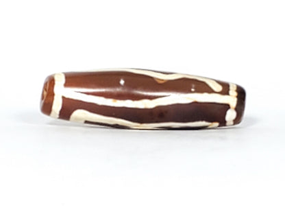 Antique Diamond Eye, Star, and Leaf Motif Carnelian Dzi (CZ018)