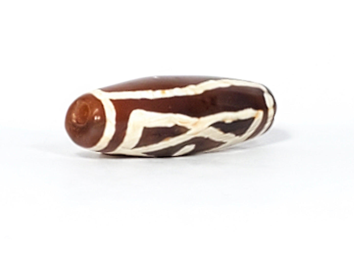 Antique Diamond Eye, Star, and Leaf Motif Carnelian Dzi (CZ018)