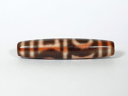 Antique Double Heaven & Earth Motif Dzi Bead - Rare Qing Dynasty Chinese Dzi