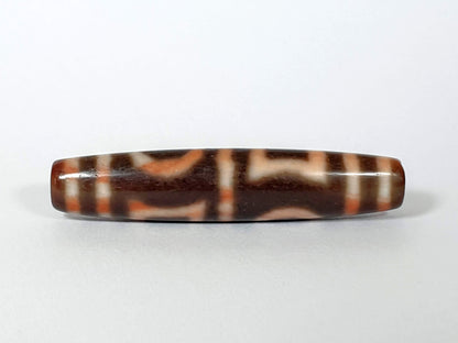 Antique Double Heaven & Earth Motif Dzi Bead - Rare Qing Dynasty Chinese Dzi