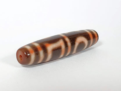 Antique Double Heaven & Earth Motif Dzi Bead - Rare Qing Dynasty Chinese Dzi